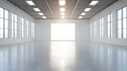 Open space design modern interior architectural visualization bright environment wide angle minimalist concept