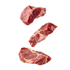 Obraz premium raw beef steak isolated on a transparent background