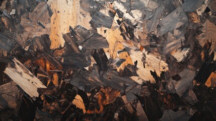 An abstract background featuring the detailed surface texture of an OSB board, highlighting the compressed wooden chip patterns and natural tones