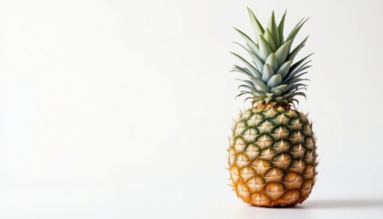 Fresh Pineapple on a White Background for a Tropical Theme