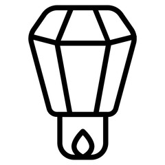 Floating lantern Line Icon