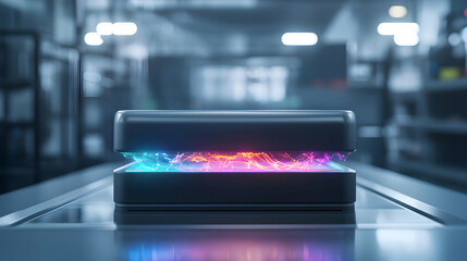 Innovative technology unveiled in high-tech lab futuristic device industrial setting close-up view concept of progress