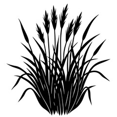 Sleek Black Grass Silhouettes