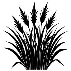Sleek Black Grass Silhouettes