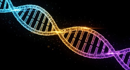 "Energized DNA: A Futuristic Glowing Helix in Motion"