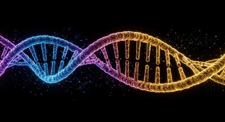 "Energized DNA: A Futuristic Glowing Helix in Motion"