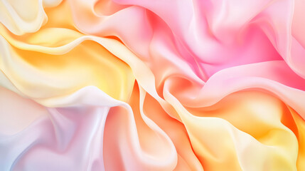 Obraz premium Flowing fabric patterns studio textile art soft colors close-up beauty and design