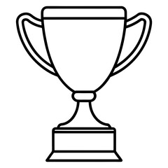 Stylish Trophy Outline Vector with Sleek Line Details