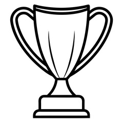 Stylish Trophy Outline Vector with Sleek Line Details