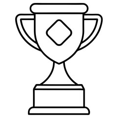 Stylish Trophy Outline Vector with Sleek Line Details