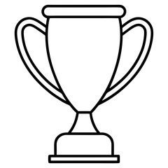 Stylish Trophy Outline Vector with Sleek Line Details