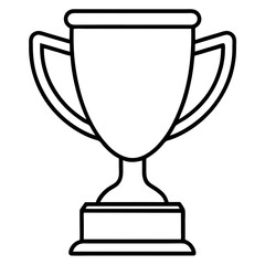 Stylish Trophy Outline Vector with Sleek Line Details