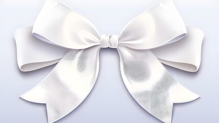Naklejka premium White ribbon bows isolated on a transparent background.