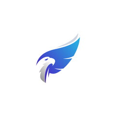 Naklejka premium Eagle logo, icon of an eagle flying with its wings