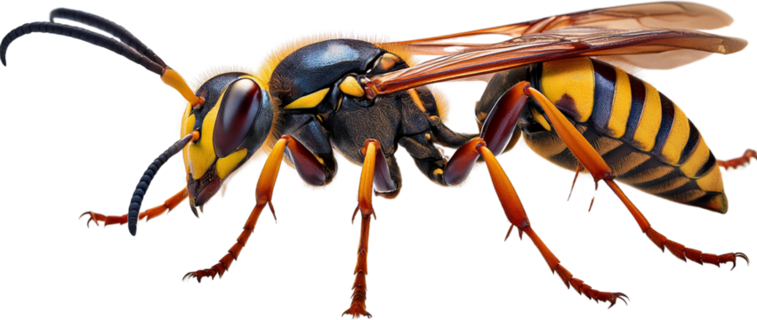 Detailed Close up of a Yellow Jacket Wasp Insect Macro Photography Nature Wildlife