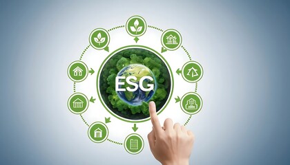 ESG Global Sustainability Concept, Eco-Friendly Circular Design