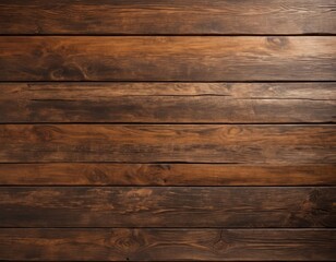Naklejka premium Rich, Dark Brown Wood Texture: Seamless Horizontal Planks Background