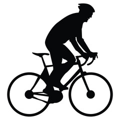 cycling man silhouette icon set, cycle silhouette, bicycle silhouette vector, bicycle man silhouette, racing, vehicle, active concept.