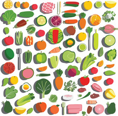 foods illustration vector design concept white background