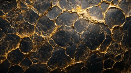 A dynamic 3D liquid gold wallpaper with a hexagonal structure, showcasing smooth, flowing metallic textures and a luxurious golden hue