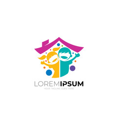 children's playhouse logo, kindergarten icon, colorful
