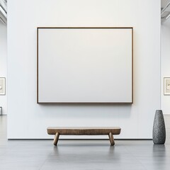 Modern Art Museum Frame Wall Clipping Path Isolated White Empty Design Mock Up Template