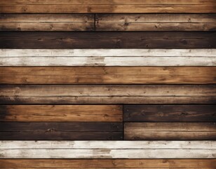 Rustic Wooden Wall Texture: Dark Brown, Light Brown, and White Weathered Planks Background