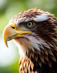 Fototapeta premium Majestic Eagle Portrait Rich Browns, Detailed Feathers, Sharp Gaze