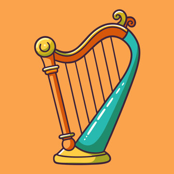 recommend clip art: illustration of a harp