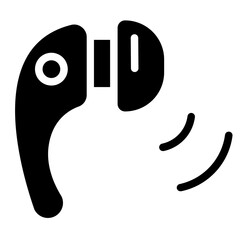 Single wireless earbud Solid Icon