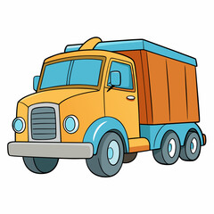 cartoon truck isolated on white