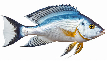 Obraz premium Marine fish on white isolated clipping path natural beauty