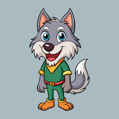wolf cartoon vector