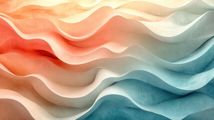 Fototapeta premium Abstract waves in soft colors create a serene effect.
