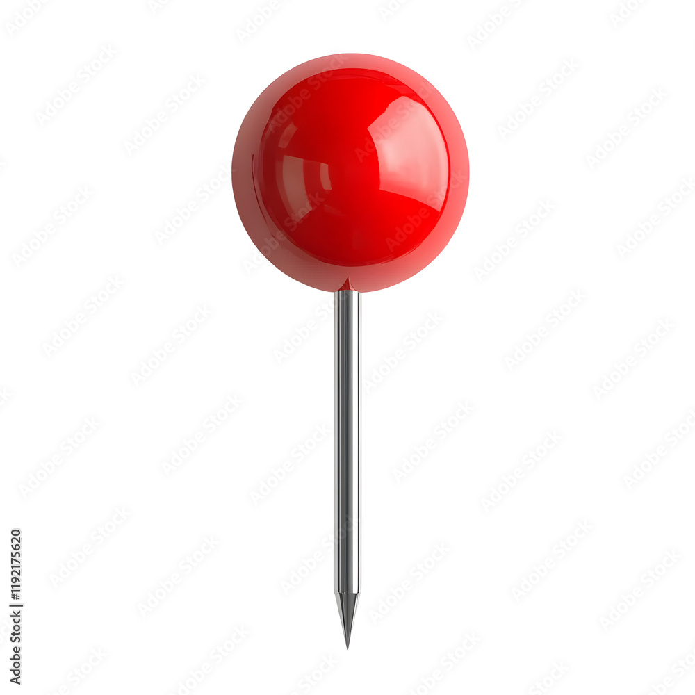 Aufkleber red pin isolated on transparent background generative ai.