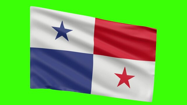 3D Looped Animated PANAM Flag Waving on Green Screen Background