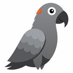 african grey parrot vector illustration