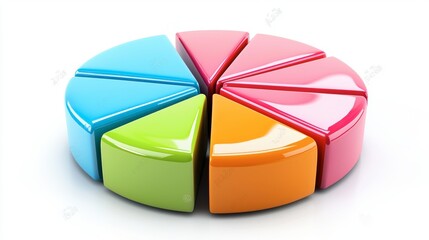 Obraz premium Colorful Business Pie Chart Segments for Data Visualization