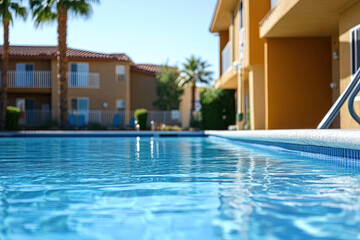 Apartment complex with a pool and fitness center