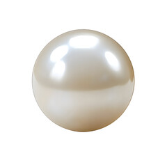 white pearl isolated on transparent background. generative ai