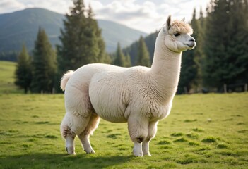 Fototapeta premium llama in the grass