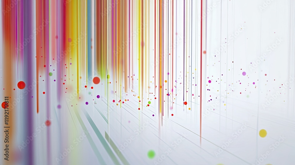 Poster vibrant abstract background with colorful stripes and dots creating a playful and dynamic atmosphere