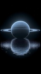 Digital technology black and silver planet poster background