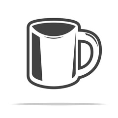Empty mug outline icon transparent vector isolated