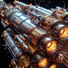 Rocket Payload Fairing: A Glimpse of High-Tech Intricacy Against the Starry Void.
