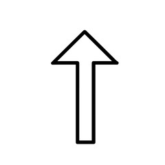 Naklejka premium Minimalistic black-and-white upward arrow illustration symbolizing growth on plain background