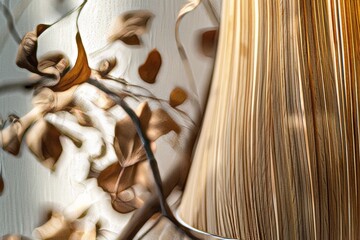 Elegant floor lamp featuring curved wooden base and translucent matte plexiglass insert design