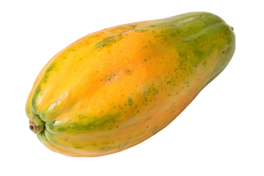 Papaya fruti cut in halves on white background
