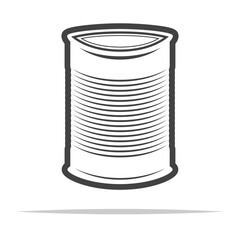 Tin can outline icon transparent vector isolated