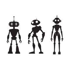 Silhouette of four unique rose vectors on a white background, perfect for elegant floral designs, botanical illustrations, and romantic themes in artwork